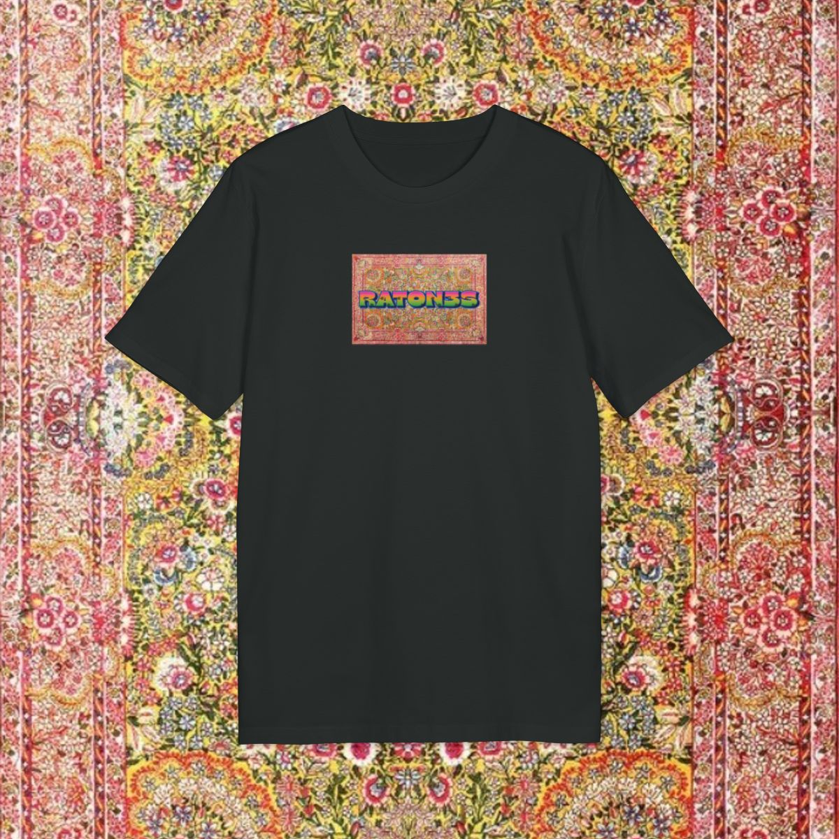 Raton3s Pink Persian Rug Box Logo T-Shirt