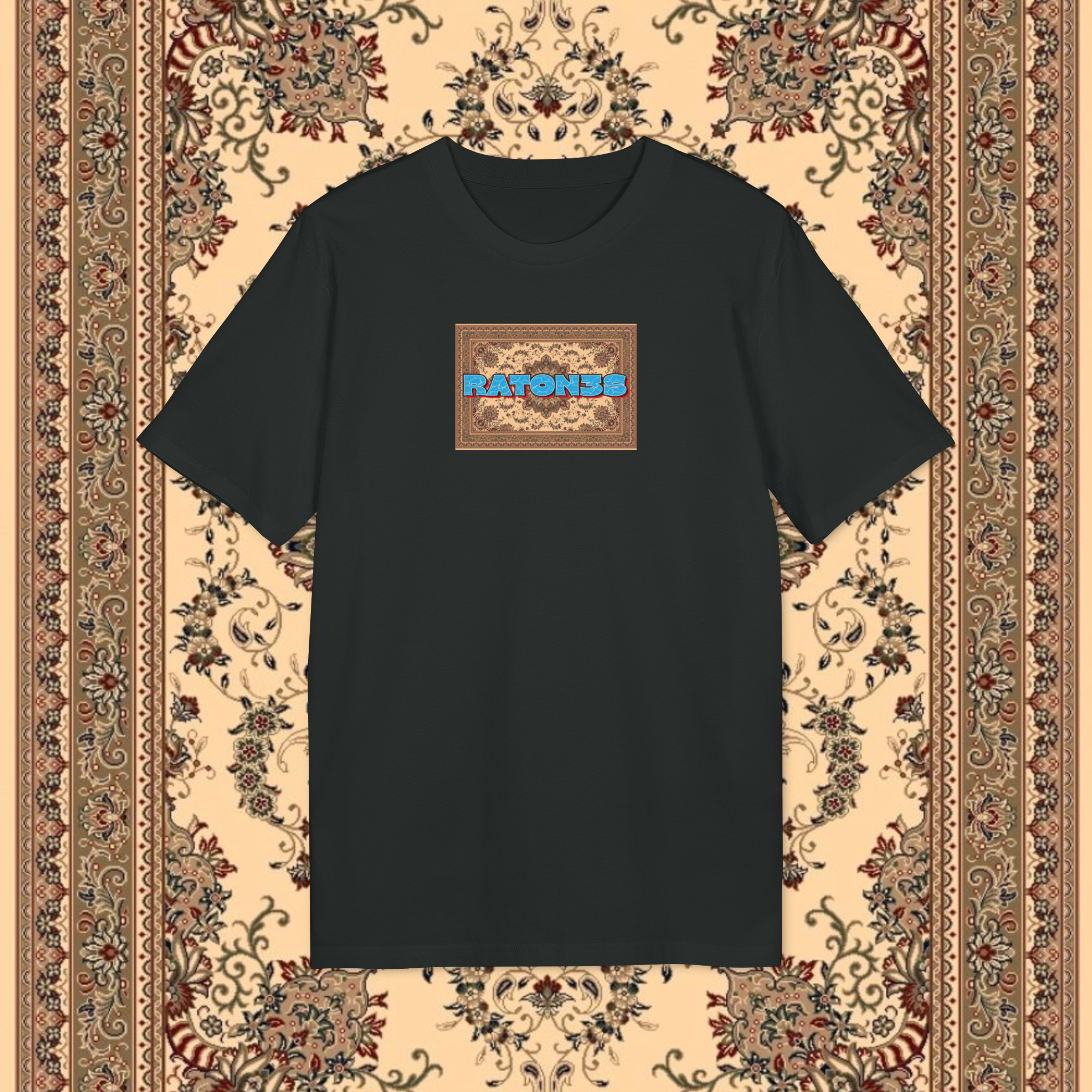 Raton3s Yellow Persian Rug Box Logo T-Shirt