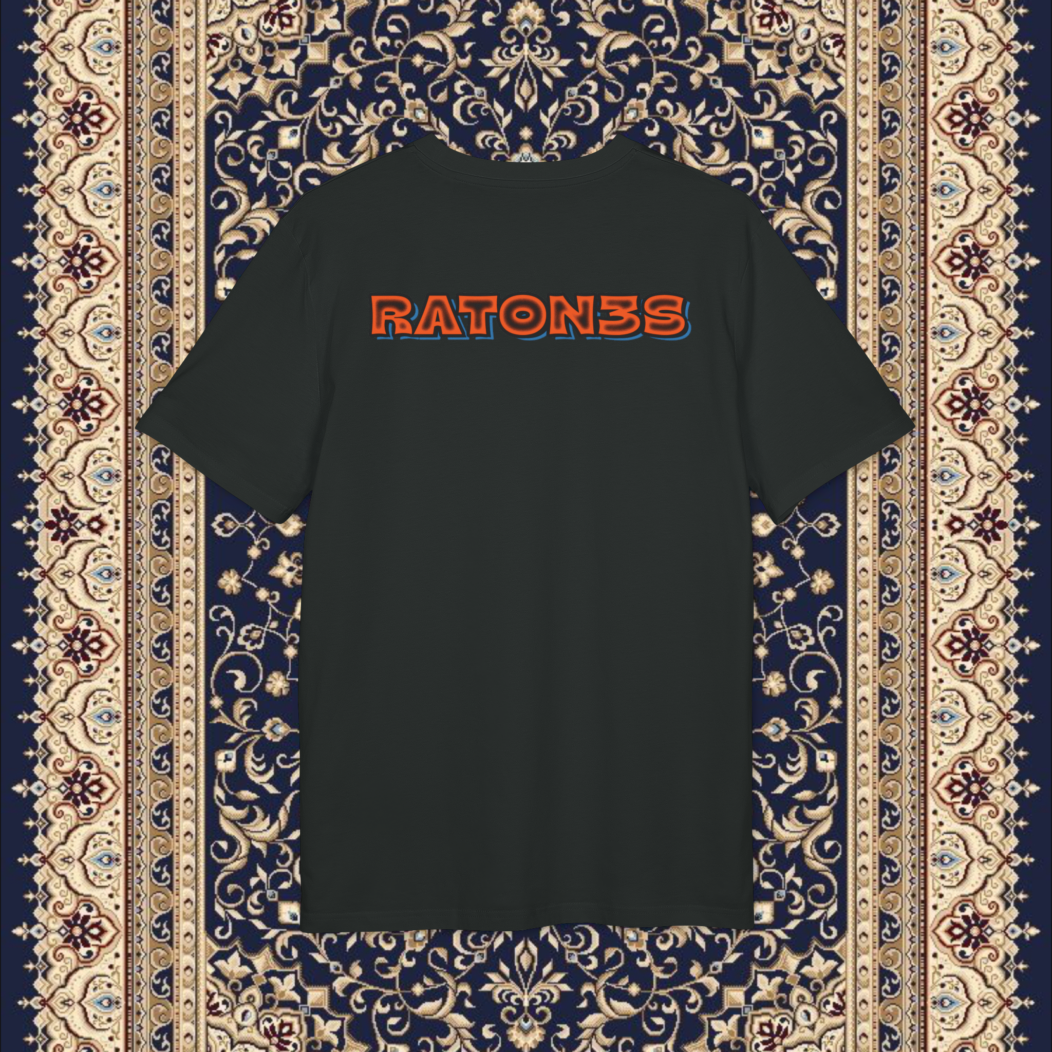 Raton3s Blue Persian Rug Box Logo T-Shirt